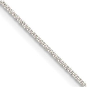 1mm Sterling Silver D/C Solid Round Spiga Chain Necklace, 18 Inch